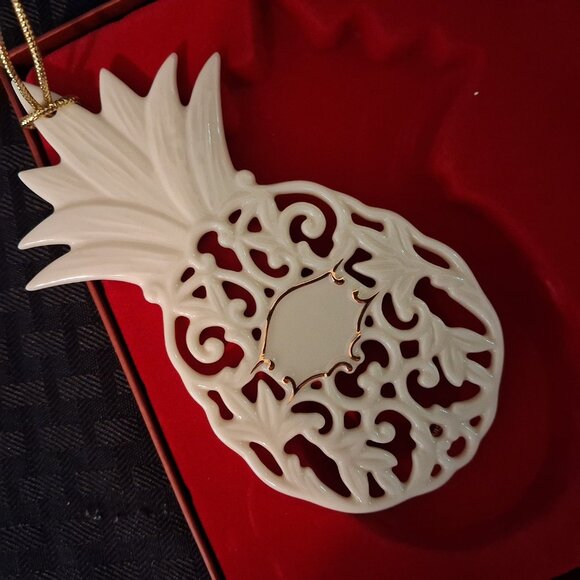 Lenox Kirk Stieff & VM Mix Lot Pineapple Christmas Ornaments Gold Plated Pewter - Picture 6 of 11